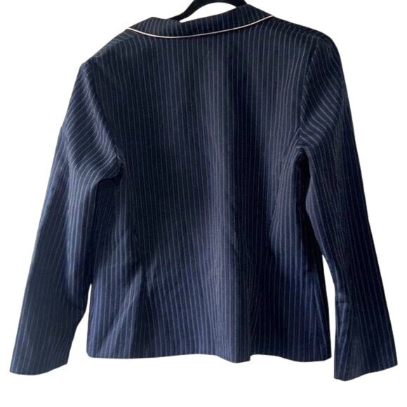 Sag Harbor Womens Pinstripe Blazer Jacket Size 12 Polyester/Rayon - Picture 6 of 7